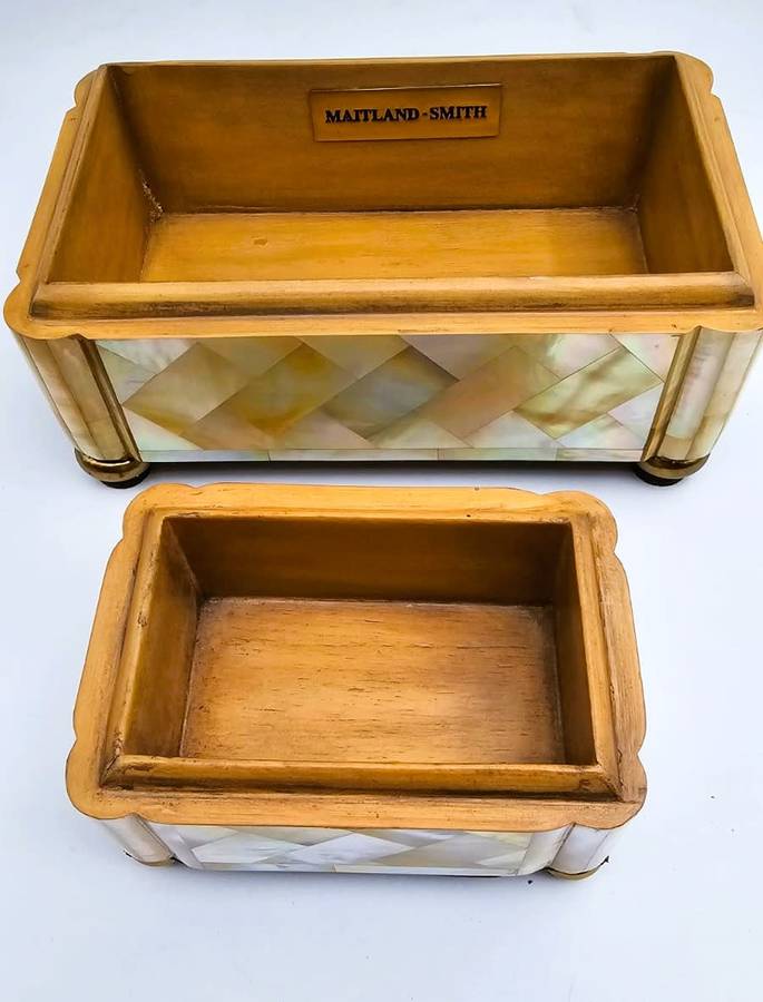 Antique Mother Of Pearl and Walnut Jewellery Boxes