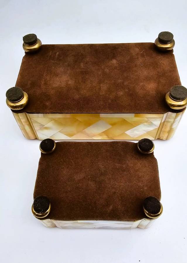 Antique Mother Of Pearl and Walnut Jewellery Boxes