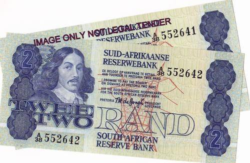 TW DE JONGH 4TH ISSUE 2 X R2 A38 SEQ NO UNC. BID PER NOTE.