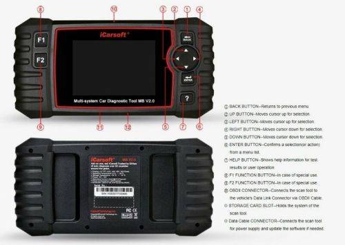 iCarsoft MB V2.0 for Mercedes-Benz/Sprinter/Smart OBD2 Multi System Diagnostic Tool, R3299