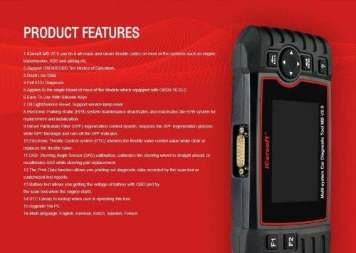iCarsoft MB V2.0 for Mercedes-Benz/Sprinter/Smart OBD2 Multi System Diagnostic Tool, R3299
