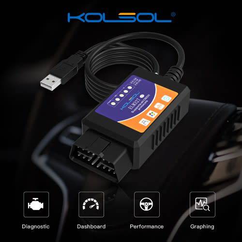 KOLSOL ELM327 USB V1.5 with Switch modified for Ford Forscan CH340 plus 25K80 chip HS-CAN / MS-CAN