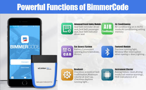 VGate VLinker BM+ OBD2 Bluetooth 4.0 for Android/iOS (Recommended by BimmerCode/ BimmerLink R999