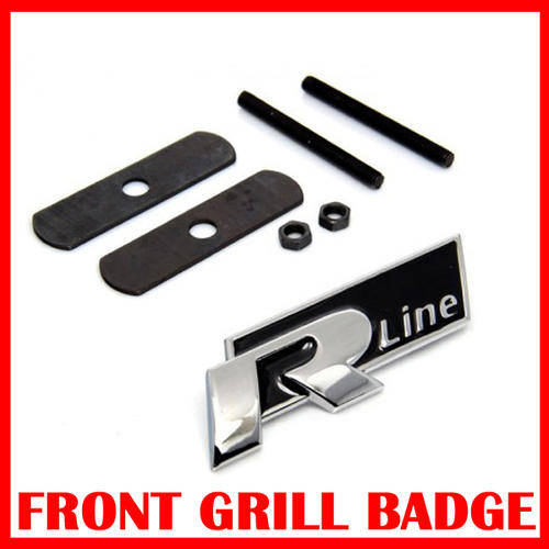 VW RLine/R Line Metal Grill Badge/emblem/decal incl. fitting accessories, R100