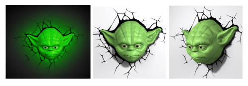 DISNEY STAR WARS YODA HEAD FX 3D Deco wall light - mint in box