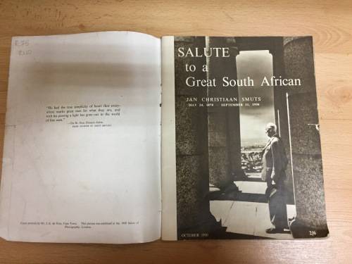 A salute to a great South African Jan Christiaan Smuts souvenir book 1950