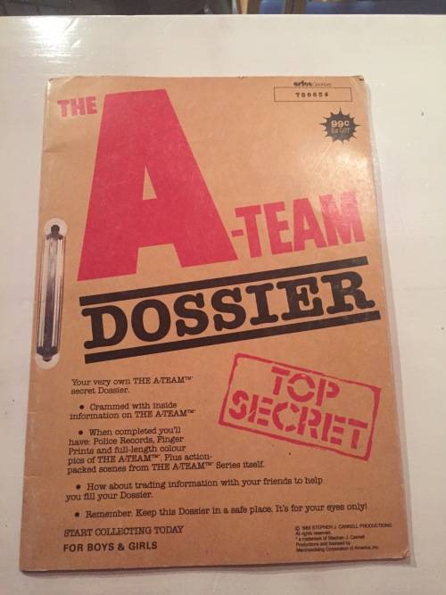 A-team Sticker Dossier album with 52 collectible cards set - 1984