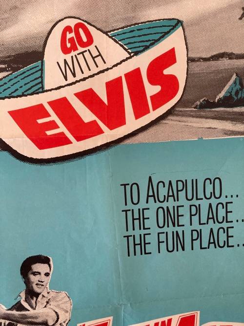 100% Original 1960s Elvis Presley Fun in Acapulco Movie Poster - South African print