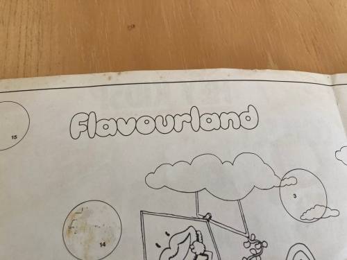 FLAVOUR LAND colour me in FANTA Brochure and bottle liner set 1976 SOUTH AFRICA