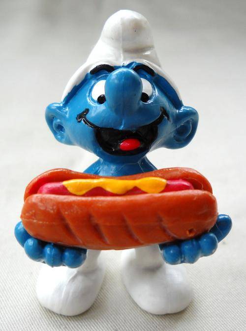 SMURF SMURFS - Eating Hotdog by Schleich