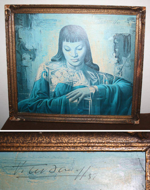 TRETCHIKOFF Lady from Orient autographed signed 1959 framed print