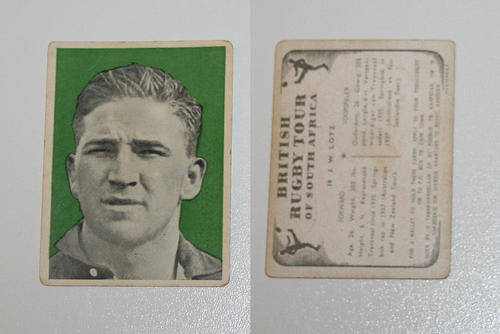 1937 Cigarette Card of Springboks rugby player J LOTZ from the British Lions 1937 tour