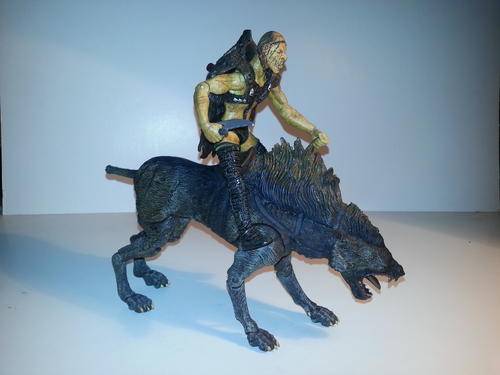 LORD OF THE RINGS Warg & Goblin Rider action figure - loose but never played with