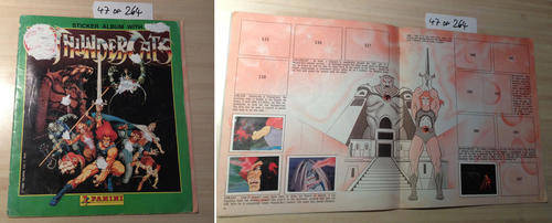 Rare THUNDERCATS vintage STICKER ALBUM 47 of 264 stickers - 1985 - Panini Stickers Italy
