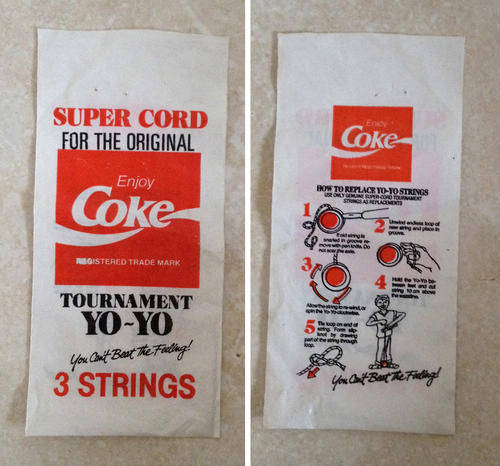 Rare You can't beat the feeling COKE RUSSELL YO-YO REPLACEMENT STRINGS Packet - South Africa 1980s