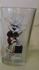 CALTEX THE WHITE RABBIT Rock Star Bunny Promotional Glass