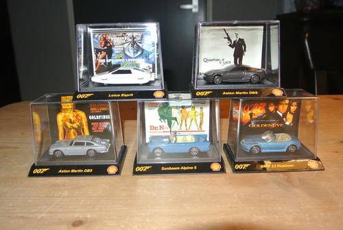 Shell Oil promo James Bond movie car set of 5 - 1:64 scale - Privately Imported
