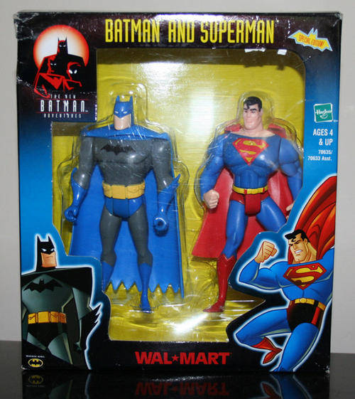 WALMART EXCLUSIVE BATMAN & SUPERMAN figures from BATMAN ANIMATED TV series 1998