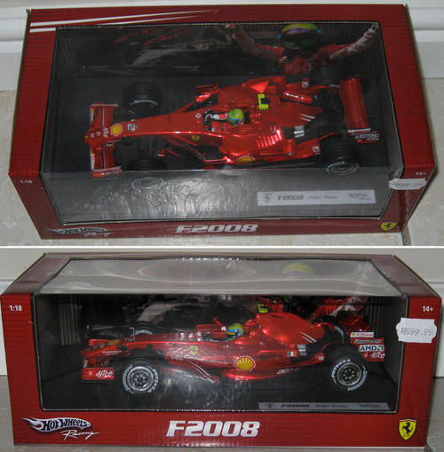 HotWheels GRAND PRIX F1 RACER Ferrari F 2008 MASSA SIGNATURE SERIES 1:18 scale -  very hard to find