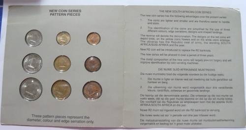** 1989 UNC Set of Pattern Pieces as issued by SA Mint **