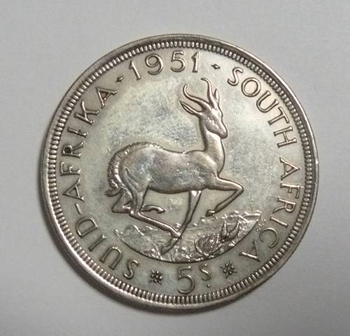 ** 1951 5 Shillings / CROWN ** -  50% SILVER content = 14.14gm