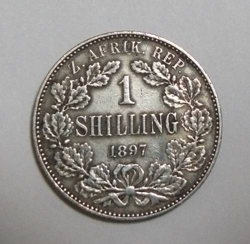 ** ZAR 1897 ONE Shilling ** -  92.5% SILVER = 5.231gm - Nice coin