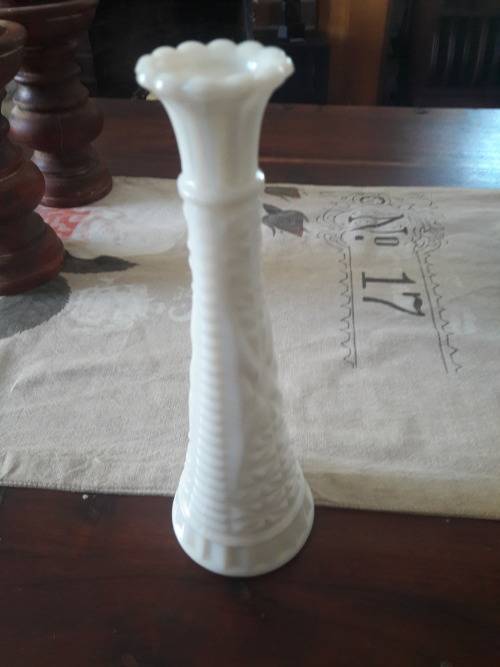 vintage milk glass vase