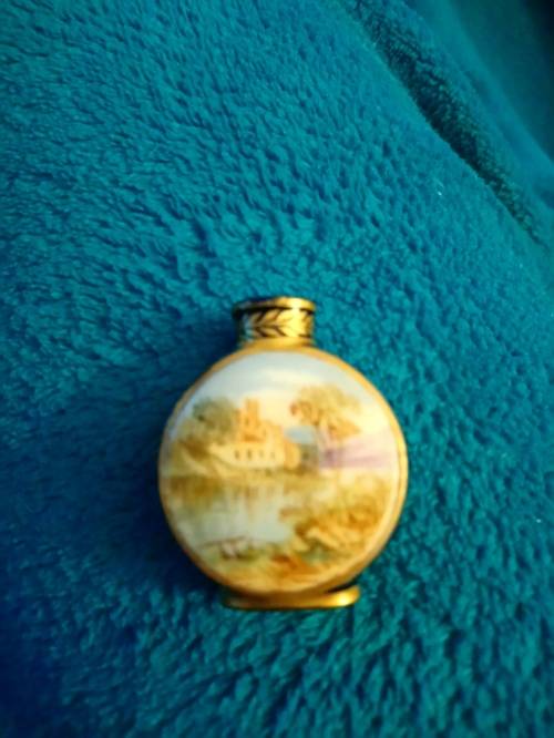 vintage porcelain perfume bottle hand painted