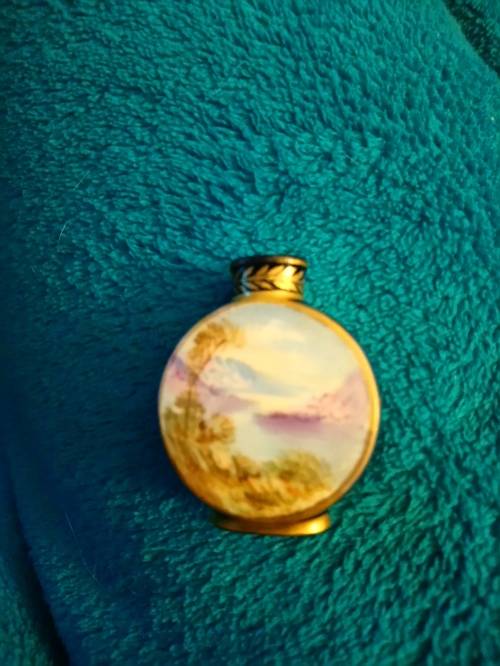 vintage porcelain perfume bottle hand painted