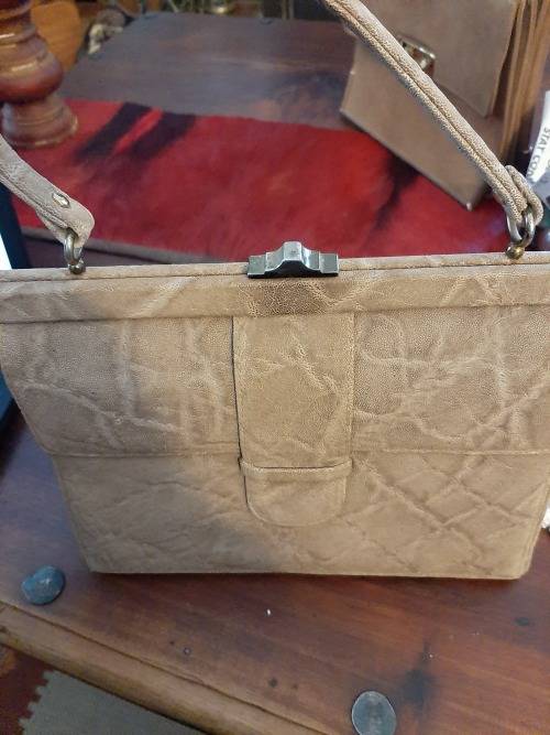 Leather elephant hide handbag mandelles
