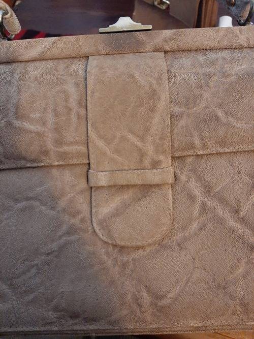 Leather elephant hide handbag mandelles
