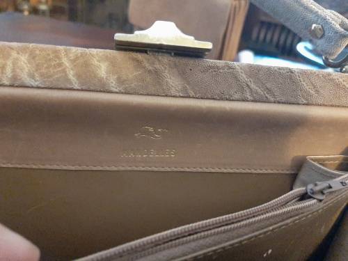 Leather elephant hide handbag mandelles