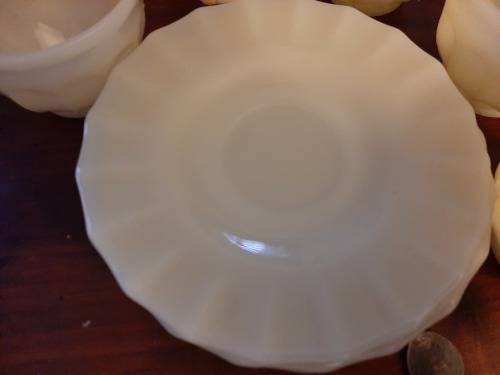 Milk glass teaset cream