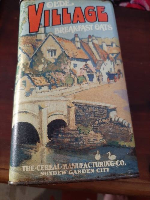Village oats tin vintage