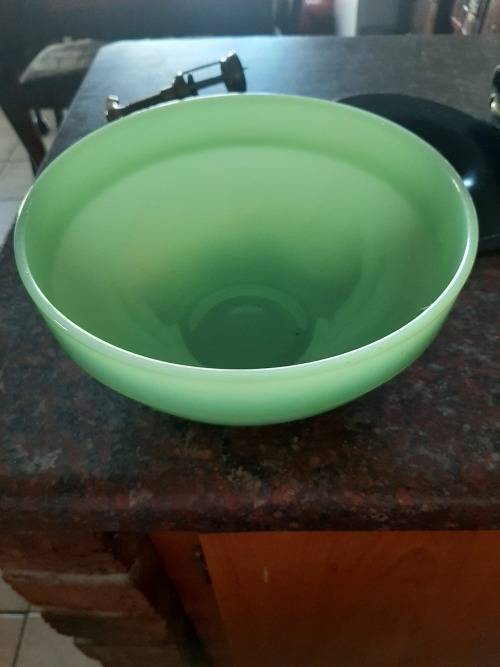 Jade milk glass mixing bowl