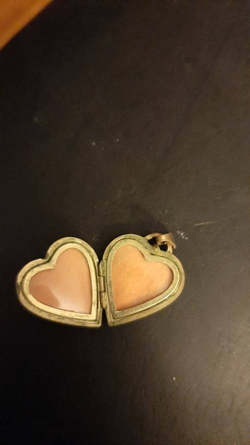 Heart Gold Locket cross with mother of pearl