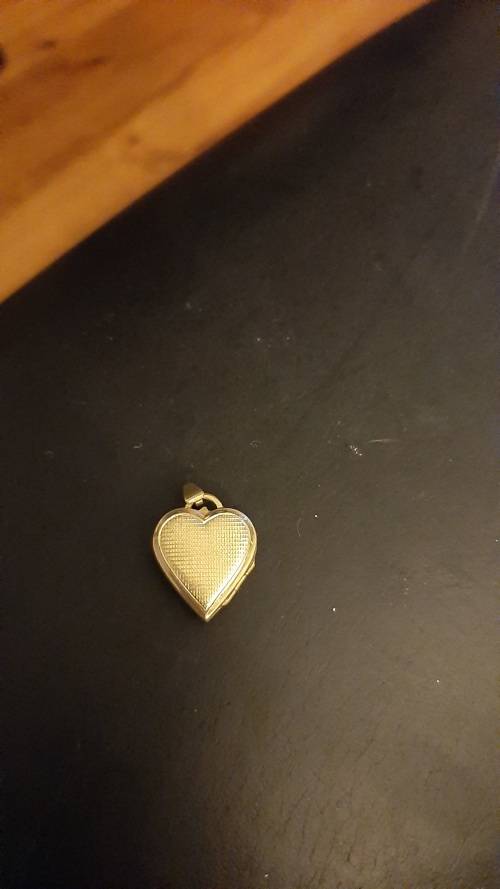 Heart Gold Locket cross with mother of pearl