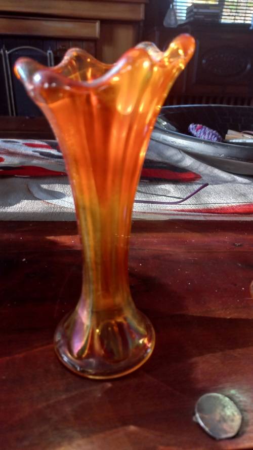 Carnival glass vases vintage