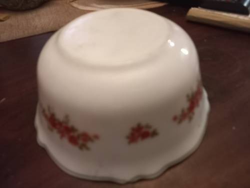 Milk glass salad bowl