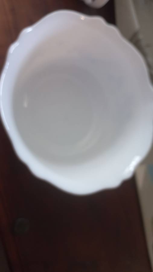 arcopal france scalloped bowl blue flowers,