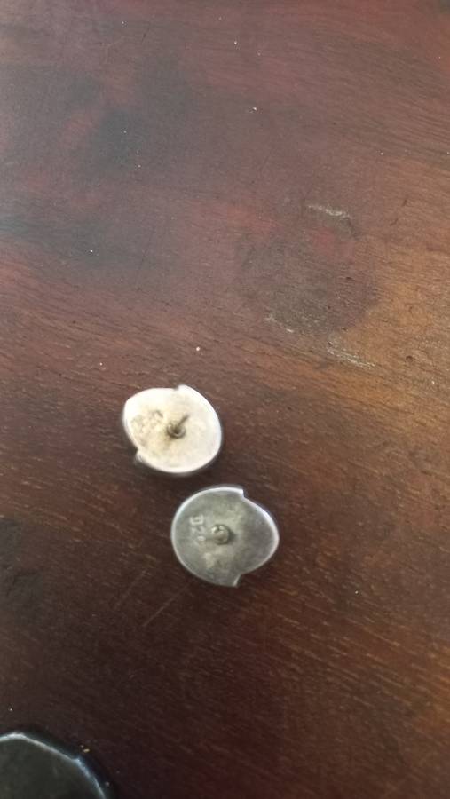 Sterling silver earrings with black stone