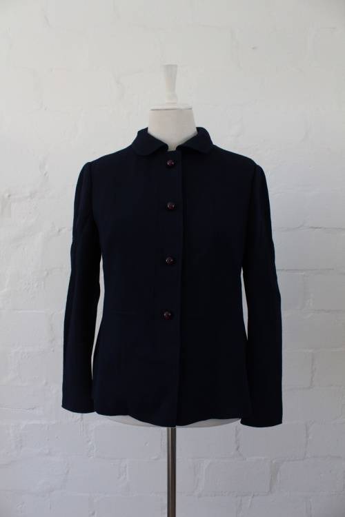 VINTAGE NAVY BLUE ITALIAN JACKET BLAZER - SIZE 12