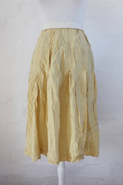 100% SILK VINTAGE YELLOW PANELED PETTICOAT SLIP SKIRT - SIZE 8