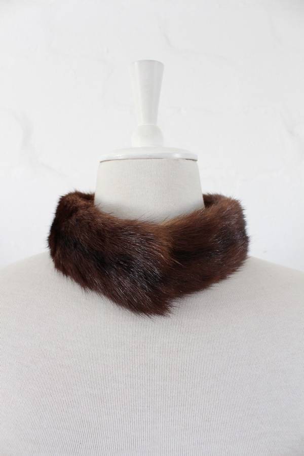 *GENUINE FUR* BROWN DETACHABLE COLLAR