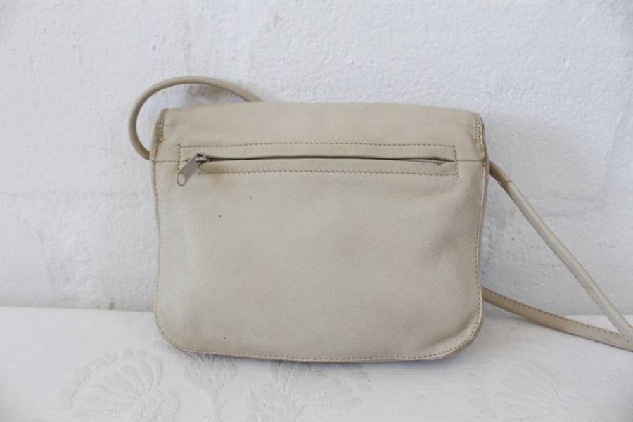 VINTAGE CREAM GENUINE LEATHER TULA MINI SLING BAG HANDBAG