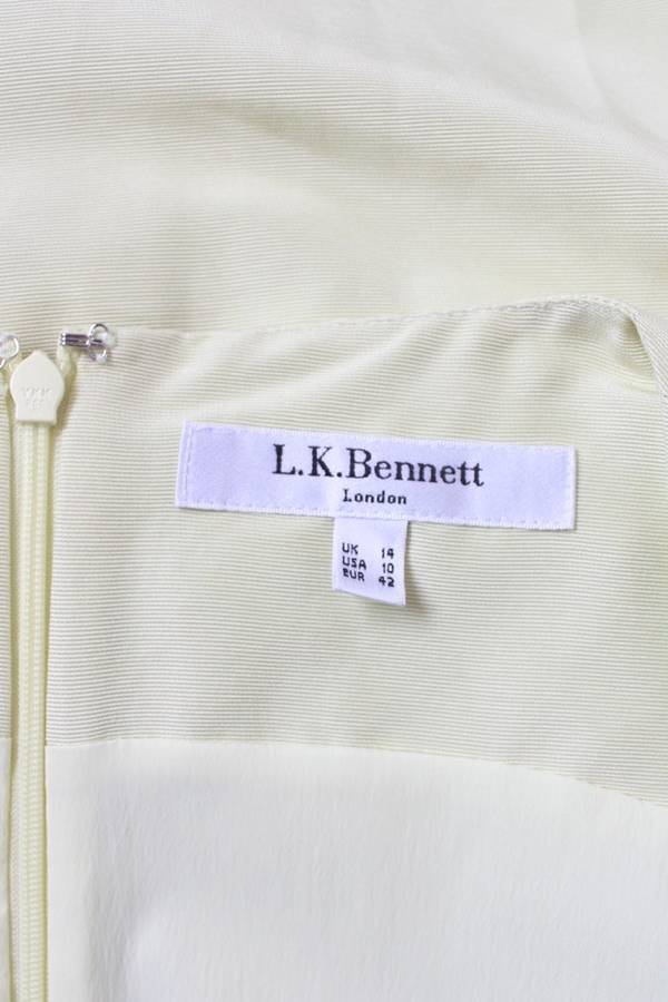 *L.K. BENNETT LONDON* DESIGNER YELLOW FITTED SHIFT DRESS - SIZE 12