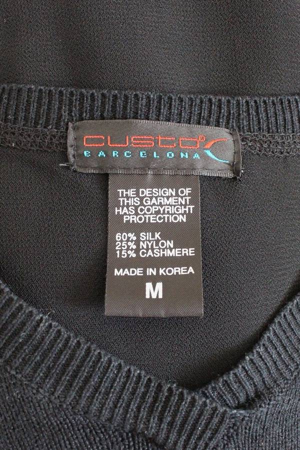 *CUSTO BARCELONA* DESIGNER SILK CASHMERE BEADED JERSEY KNIT TOP - SIZE S