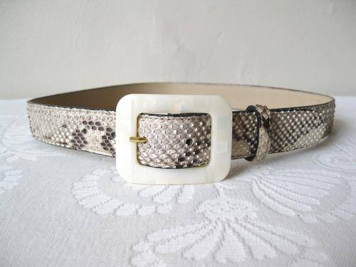 *GENUINE SNAKE SKIN* FRANCOGIARRI FRENCH DESIGNER VINTAGE LADIES LEATHER BELT - MADE IN ITALY