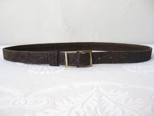 *GENUINE ELEPHANT SKIN* MEN'S VINTAGE LEATHER BROWN BELT