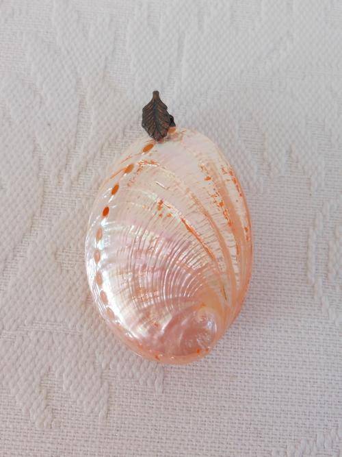 VINTAGE GENUINE SEA SHELL PINK PENDANT FOR NECKLACE